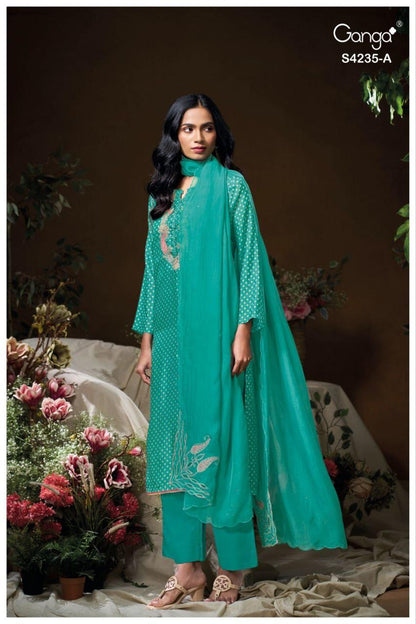 Chiraya 4235 Ganga Bemberg Plazzo Style Suits Wholesale Rate