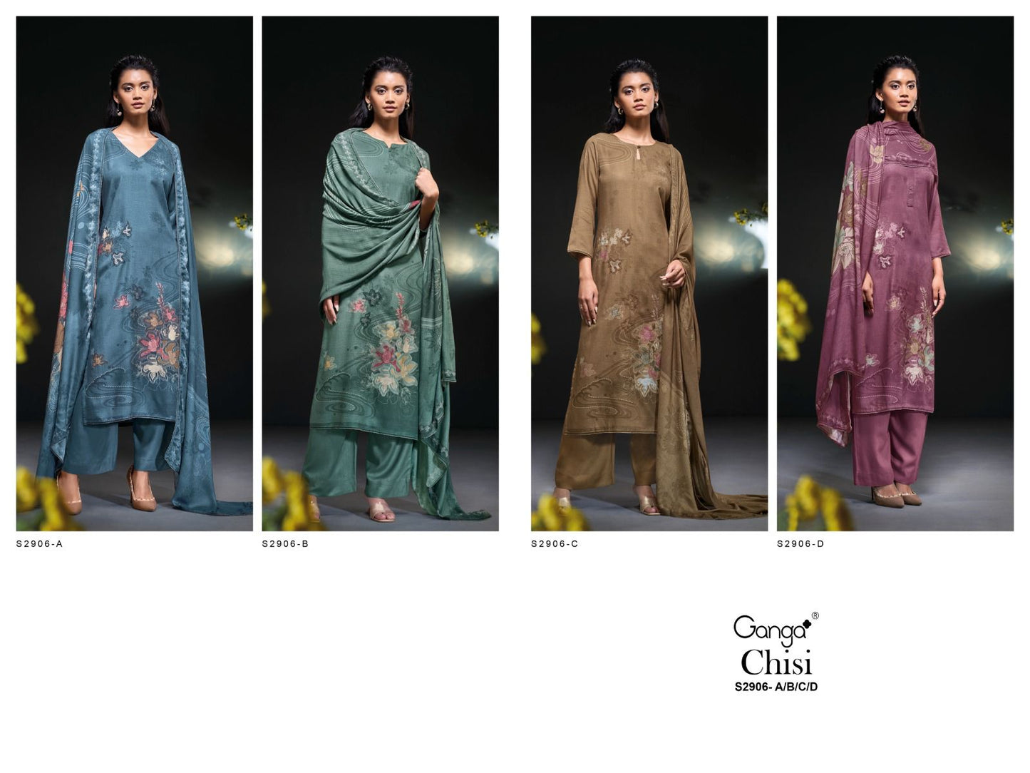 Chisi 2906 Ganga Wool Pashmina Suits Wholesale Price