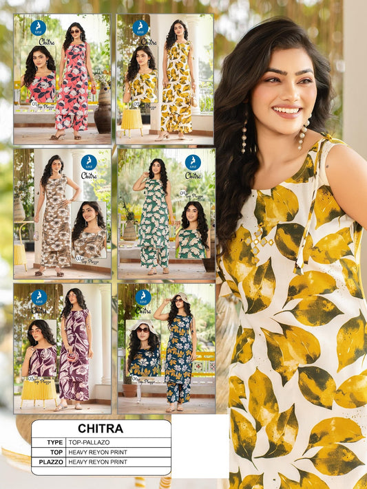 Chitra Kaya Rayon Kurti Plazzo Set Supplier