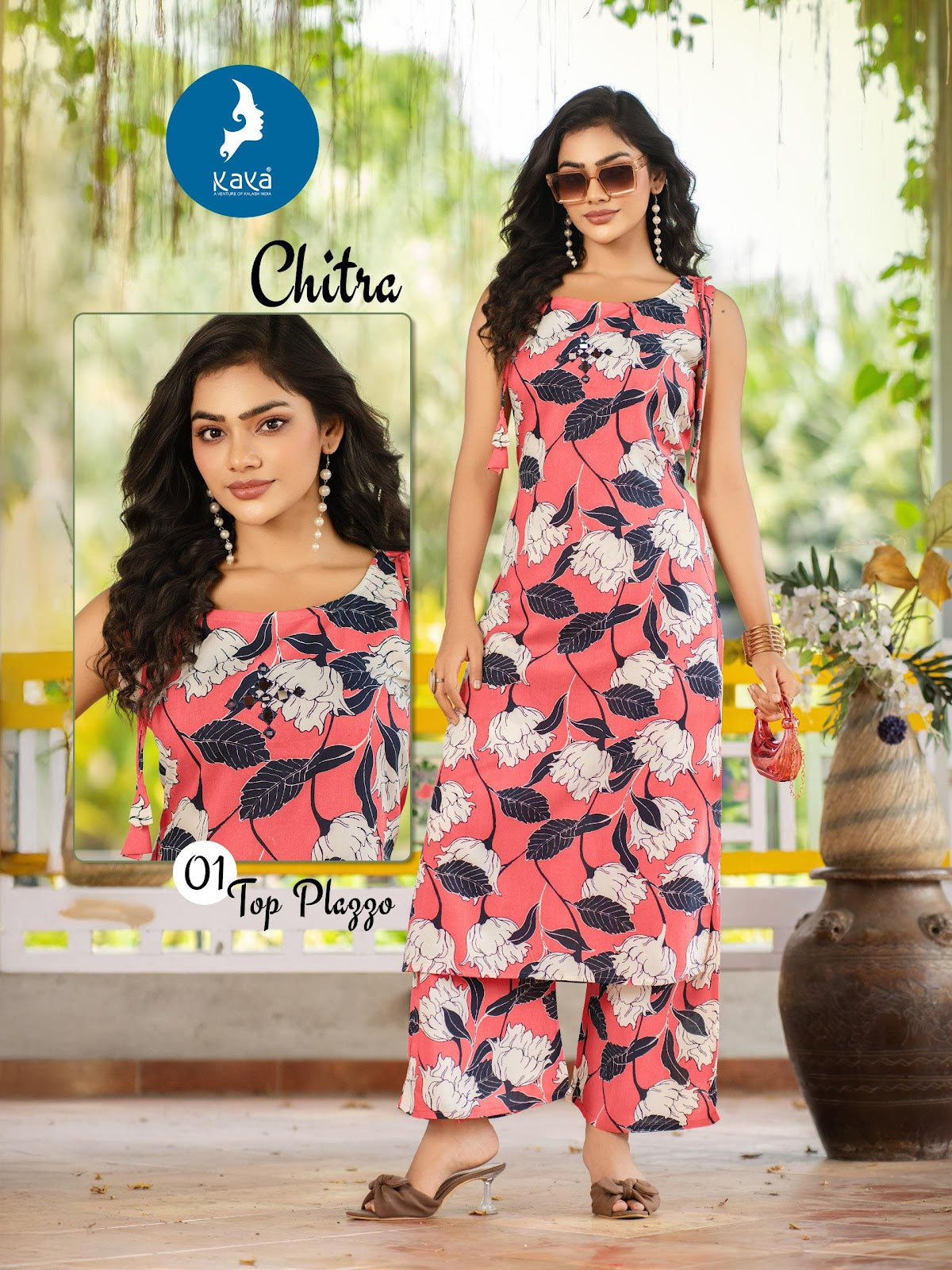 Chitra Kaya Rayon Kurti Plazzo Set Supplier