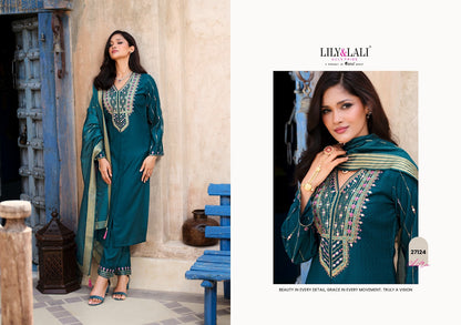 Chitra Lily Lali Viscose Silk Readymade Pant Style Suits Exporter Ahmedabad