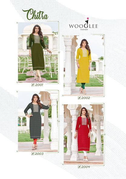 Chitra Wooglee Rayon Long Kurtis Supplier India