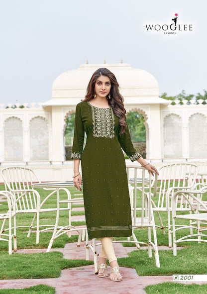 Chitra Wooglee Rayon Long Kurtis Supplier India