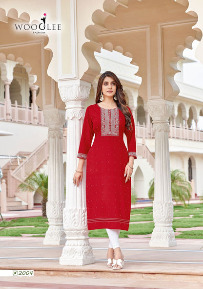 Chitra Wooglee Rayon Long Kurtis Supplier India