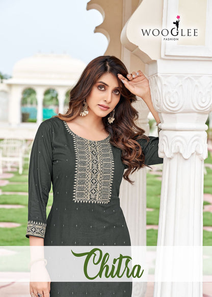 Chitra Wooglee Rayon Long Kurtis Supplier India