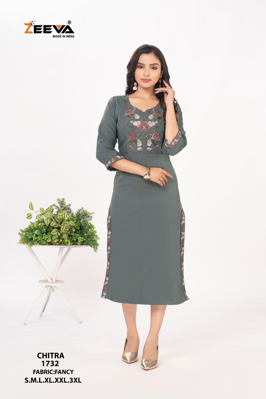 Chitra Zeeva Straight Cut Kurtis Exporter
