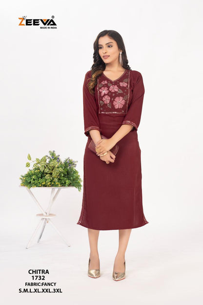 Chitra Zeeva Straight Cut Kurtis Exporter