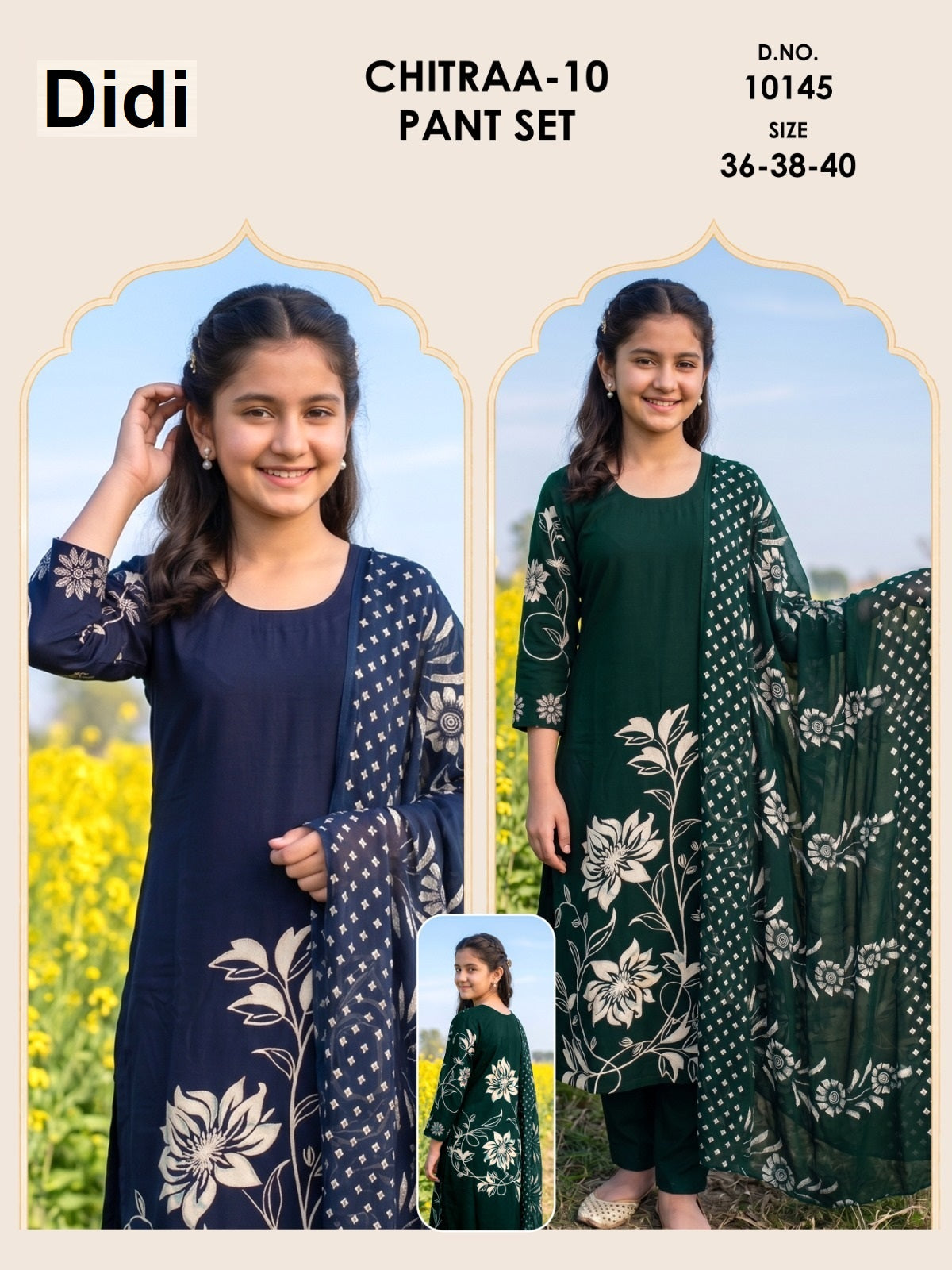 Chitraa 10 Dn 10145 Didi Rayon Girls Readymade Pant Suits Wholesaler Ahmedabad