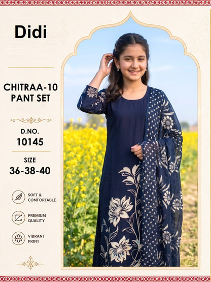 Chitraa 10 Dn 10145 Didi Rayon Girls Readymade Pant Suits Wholesaler Ahmedabad