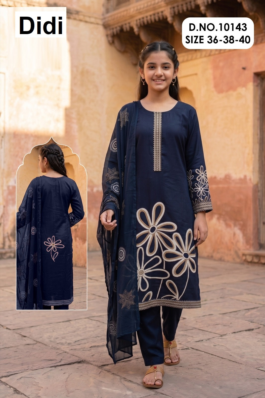 Chitraa 8 Dn 10143 Didi Rayon Girls Readymade Pant Suits Manufacturer India