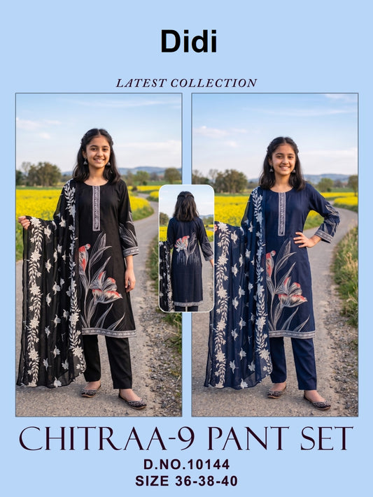 Chitraa 9 Dn 10144 Didi Rayon Girls Readymade Pant Suits Wholesale Price