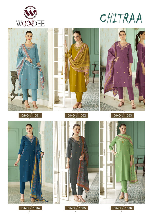 Chitraa Woodee Rayon Readymade Pant Style Suits Manufacturer Ahmedabad