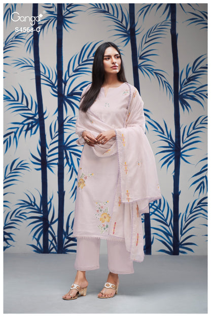 Chitrali 4568 Ganga Mul Chanderi Pant Style Suits Wholesaler Ahmedabad