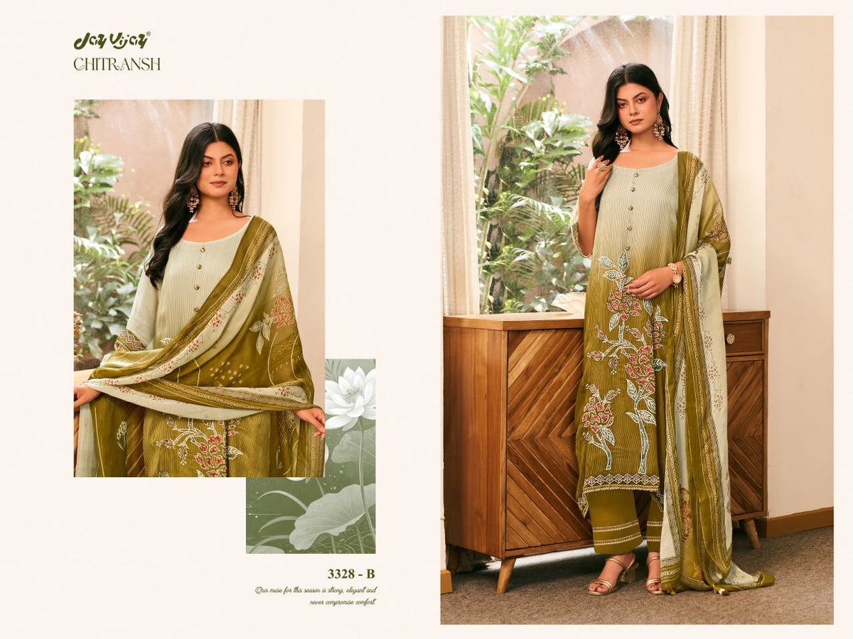 Chitransh 3328 Jay Vijay Organza Twill Pant Style Suits Manufacturer Gujarat