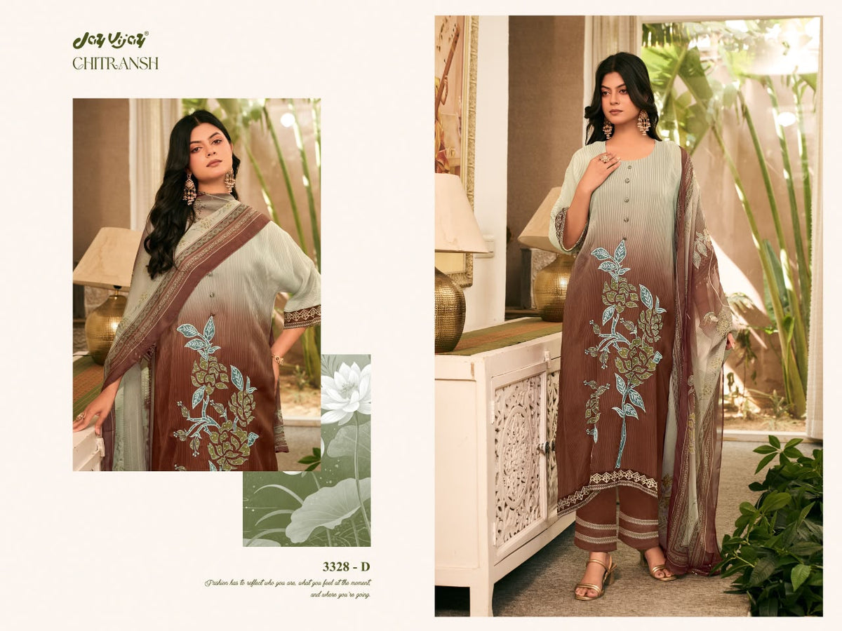 Chitransh 3328 Jay Vijay Organza Twill Pant Style Suits Manufacturer Gujarat