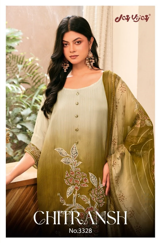 Chitransh 3328 Jay Vijay Organza Twill Pant Style Suits Manufacturer Gujarat