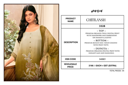 Chitransh 3328 Jay Vijay Organza Twill Pant Style Suits Manufacturer Gujarat