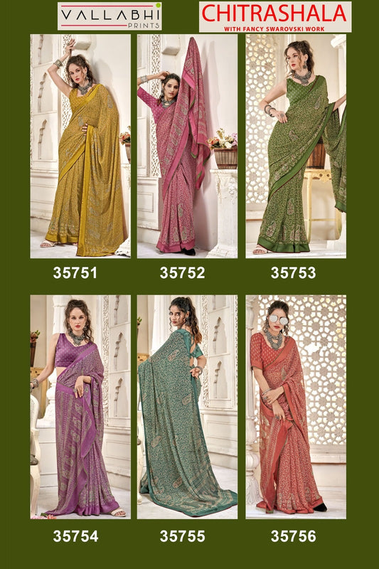 Chitrashala Vallabhi Prints Moss Sarees Exporter Ahmedabad