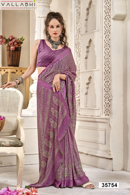Chitrashala Vallabhi Prints Moss Sarees Exporter Ahmedabad