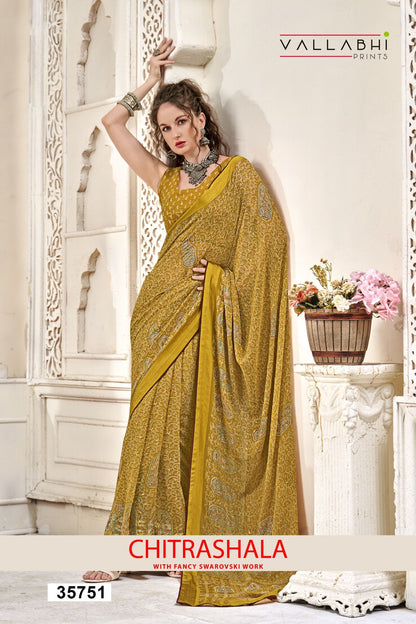 Chitrashala Vallabhi Prints Moss Sarees Exporter Ahmedabad