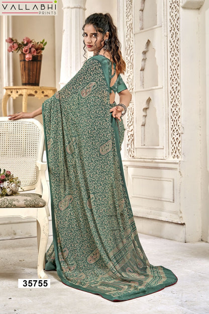 Chitrashala Vallabhi Prints Moss Sarees Exporter Ahmedabad