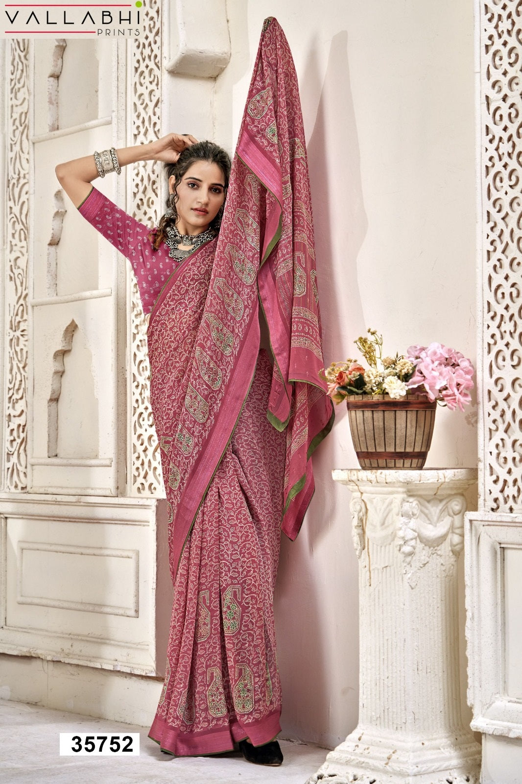 Chitrashala Vallabhi Prints Moss Sarees Exporter Ahmedabad