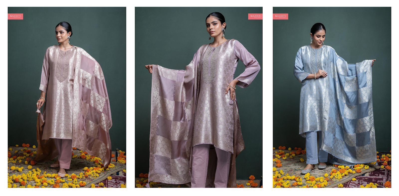 Chivi Naariti Tissue Silk Pant Style Suits Wholesaler India
