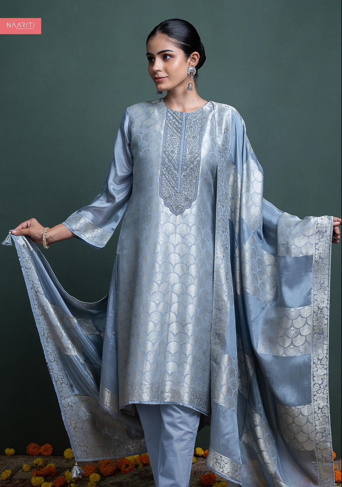 Chivi Naariti Tissue Silk Pant Style Suits Wholesaler India