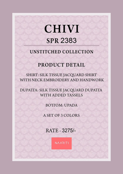 Chivi Naariti Tissue Silk Pant Style Suits Wholesaler India