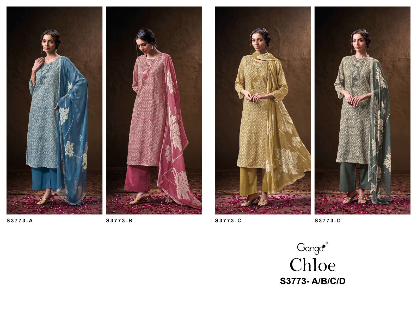 Chloe 3773 Ganga Premium Cotton Plazzo Style Suits Wholesaler Ahmedabad