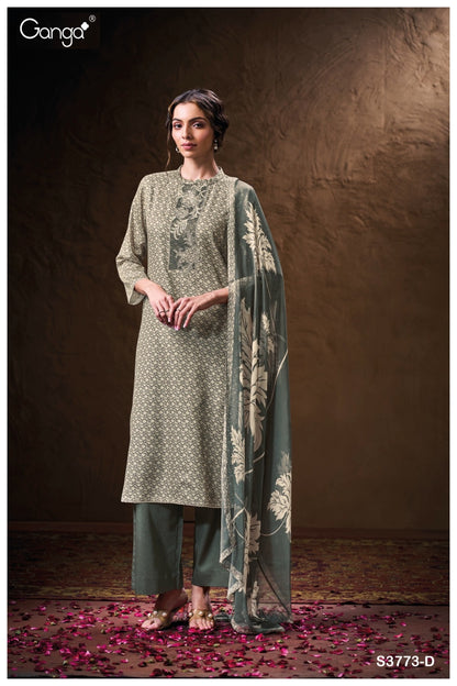 Chloe 3773 Ganga Premium Cotton Plazzo Style Suits Wholesaler Ahmedabad