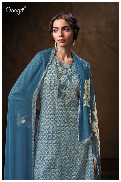 Chloe 3773 Ganga Premium Cotton Plazzo Style Suits Wholesaler Ahmedabad
