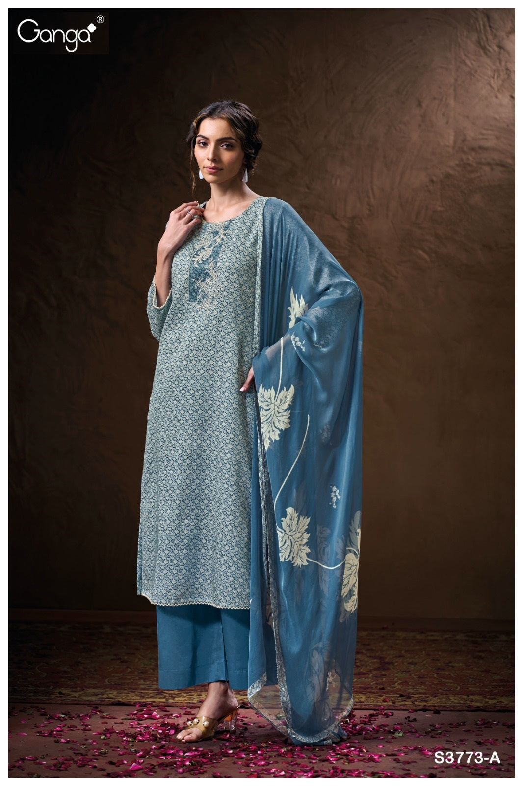Chloe 3773 Ganga Premium Cotton Plazzo Style Suits Wholesaler Ahmedabad
