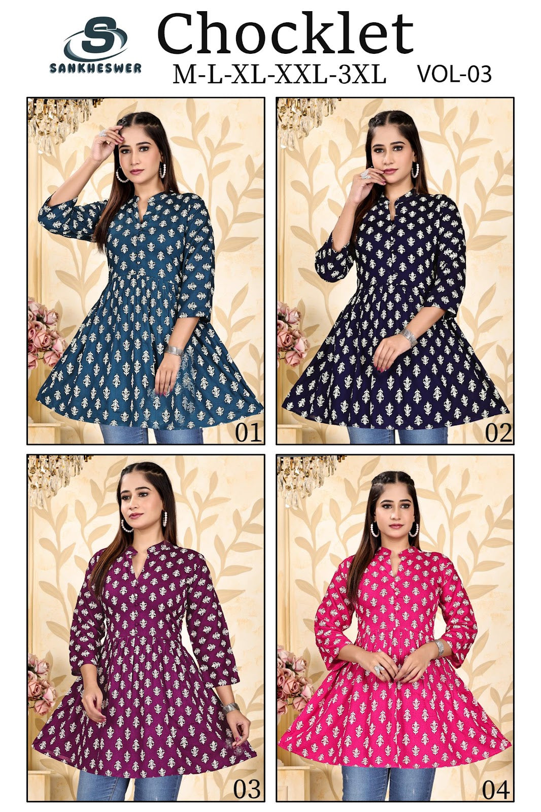 Chocklet Vol 3 Sankheswer Reyon Fancy Tops Exporter