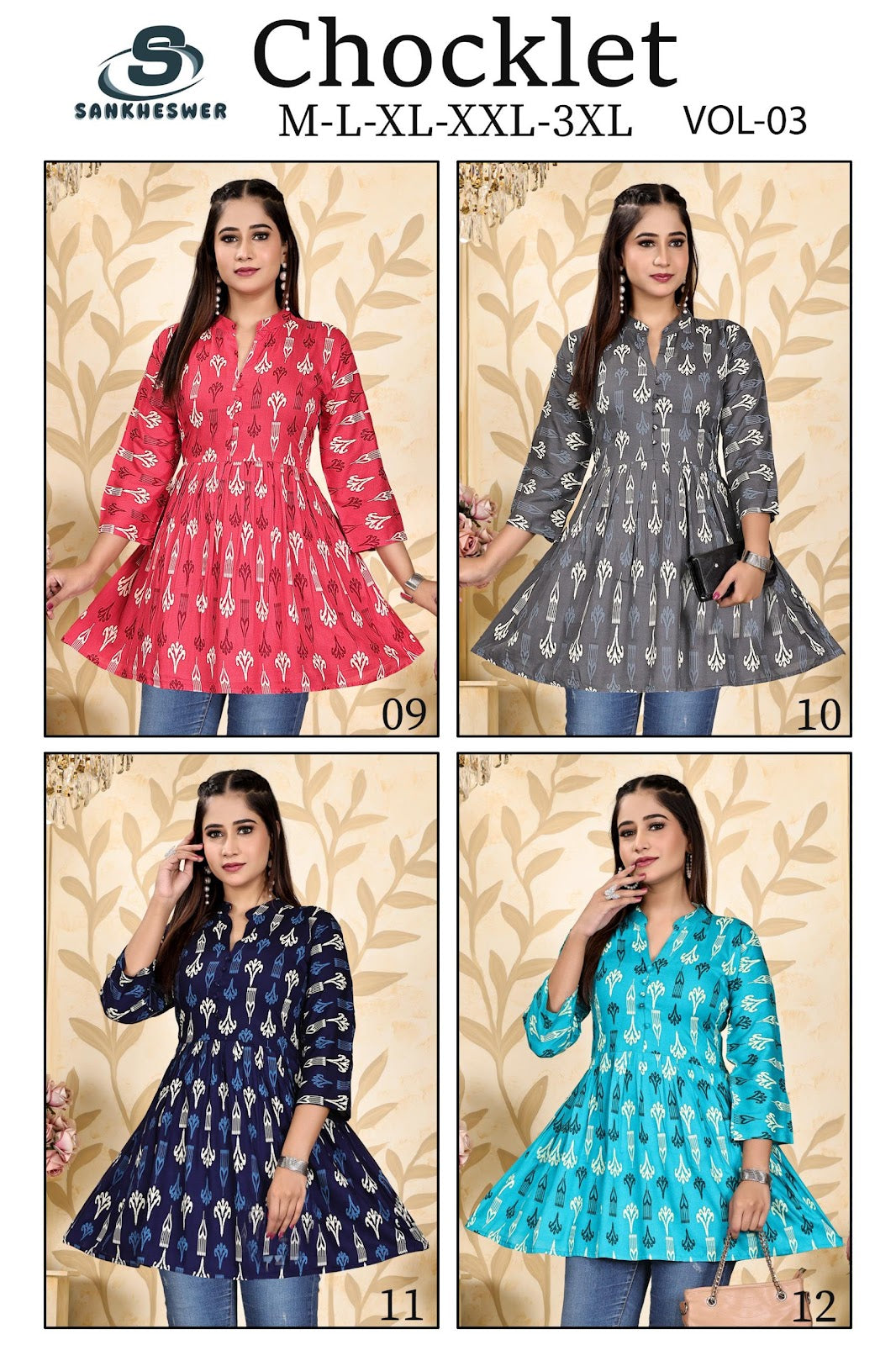 Chocklet Vol 3 Sankheswer Reyon Fancy Tops Exporter