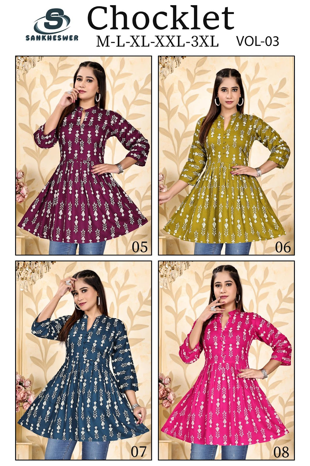Chocklet Vol 3 Sankheswer Reyon Fancy Tops Exporter
