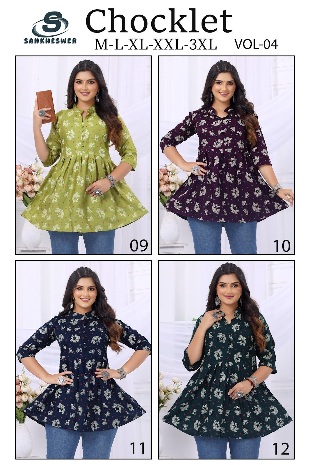 Chocklet Vol 4 Sankheswer Reyon Fancy Tops Wholesale Rate