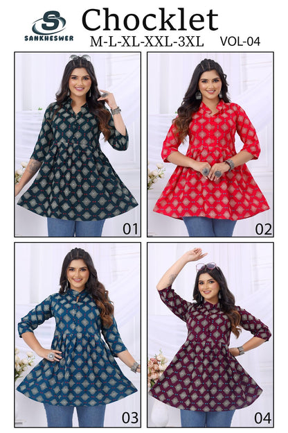 Chocklet Vol 4 Sankheswer Reyon Fancy Tops Wholesale Rate