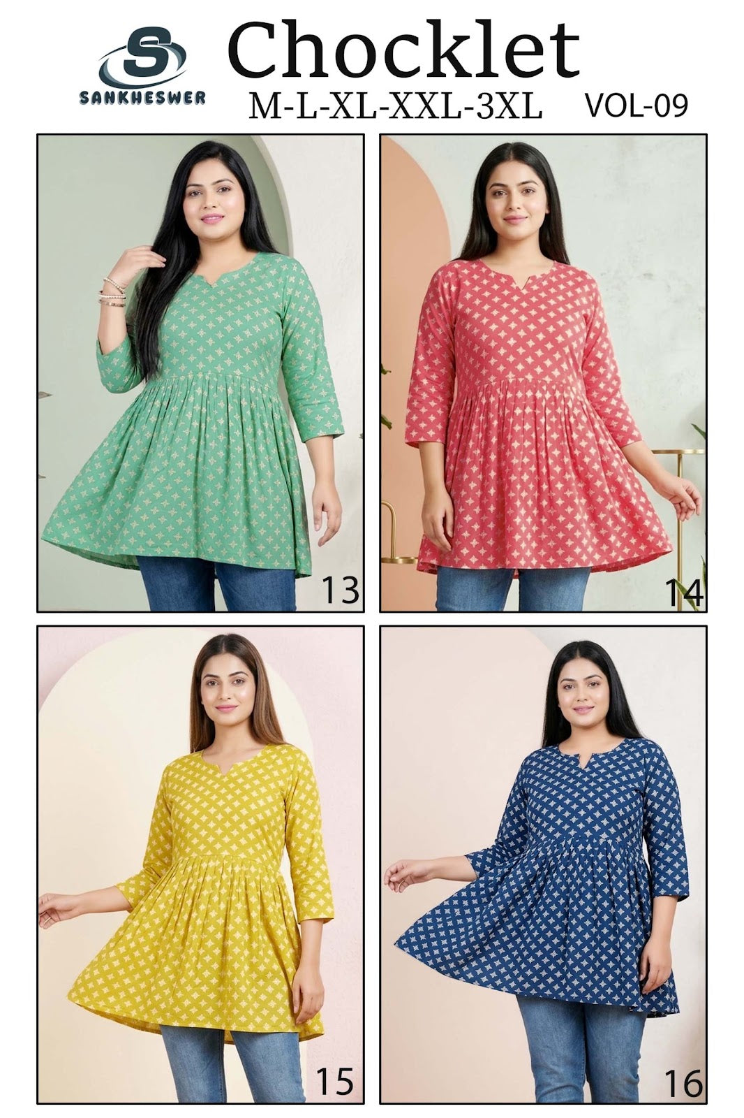 Chocklet Vol 9 Sankheswer Reyon Fancy Tops Supplier Ahmedabad