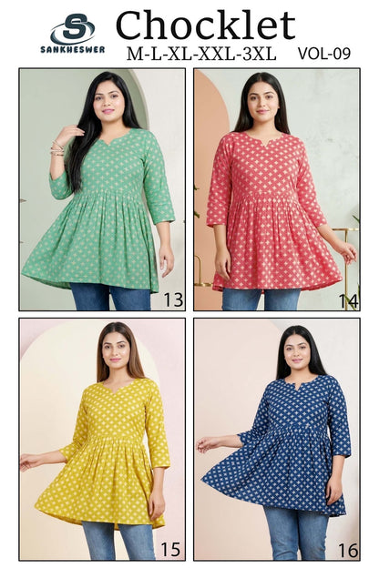 Chocklet Vol 9 Sankheswer Reyon Fancy Tops Supplier Ahmedabad