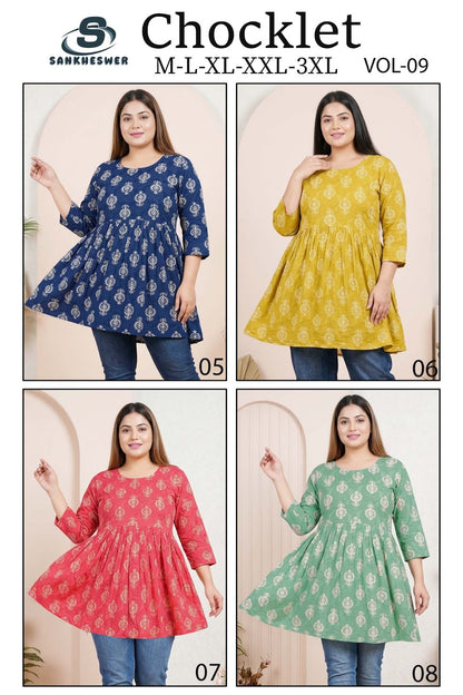 Chocklet Vol 9 Sankheswer Reyon Fancy Tops Supplier Ahmedabad