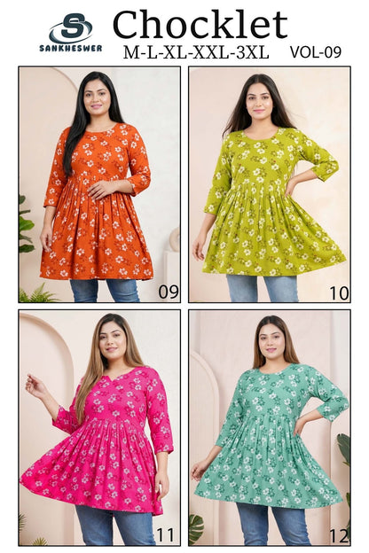 Chocklet Vol 9 Sankheswer Reyon Fancy Tops Supplier Ahmedabad