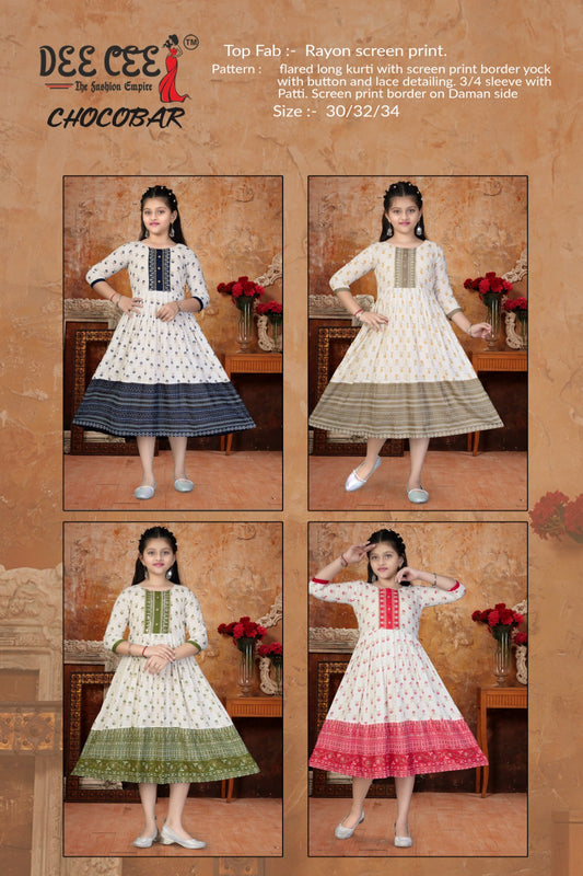 Chocobar Deecee Rayon Girls Anarkali Kurti Wholesaler India
