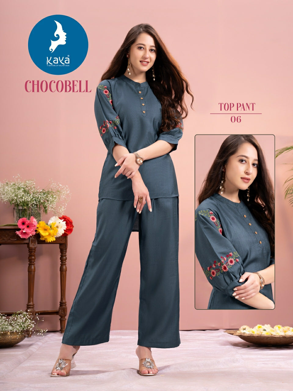 Chocobell Kaya Vetican Silk Co Ord Set Wholesale