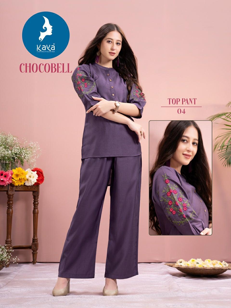 Chocobell Kaya Vetican Silk Co Ord Set Wholesale