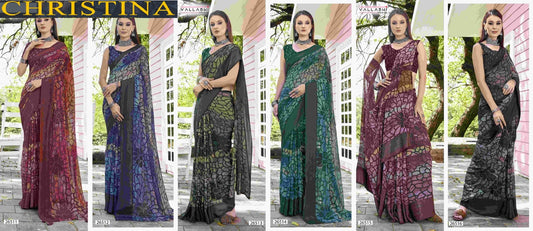 Christina Vallabhi Prints Georgette Sarees Wholesale Rate