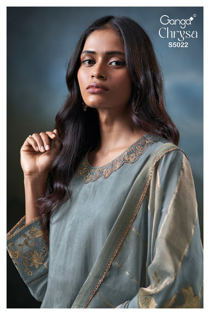 Chrysa S5022 Ganga Bemberg Plazzo Style Suits Supplier