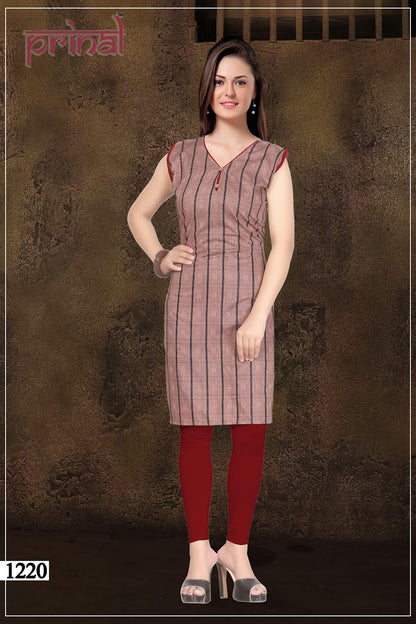 Chul Bule Prinal Cotton Knee Length Kurtis Wholesale Price
