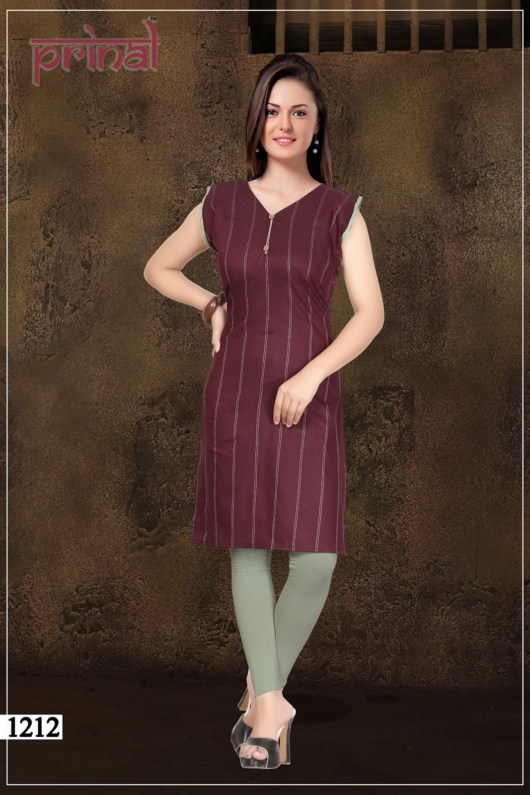 Chul Bule Prinal Cotton Knee Length Kurtis Wholesale Price