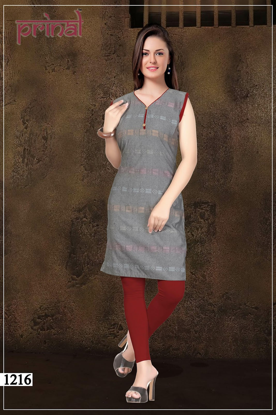 Chul Bule Prinal Cotton Knee Length Kurtis Wholesale Price